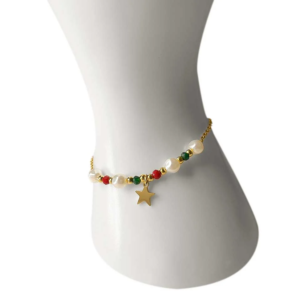 maniqui con pulsera estrellas y perlas