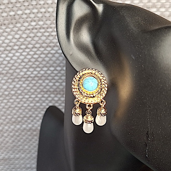 Pendiente Turquesa_ Grande_ sintética_ keralajoyasweb.